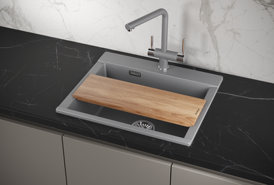 Granula ES-5804, АЛЮМИНИУМ, кухонная мойка, кварц, ESTETICA