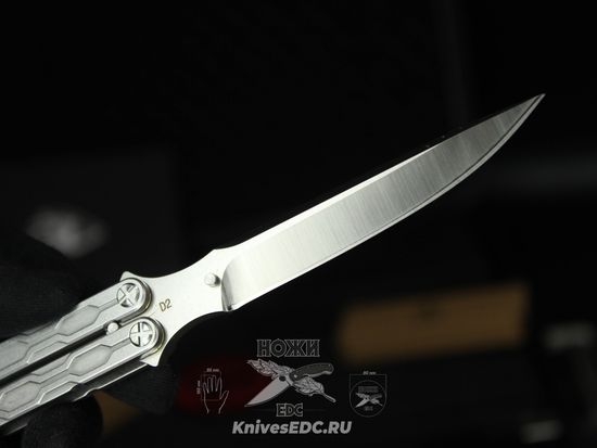 Складной нож бабочка REPTILIAN "Плазма-01" c клинком из стали D2, рукоять титан