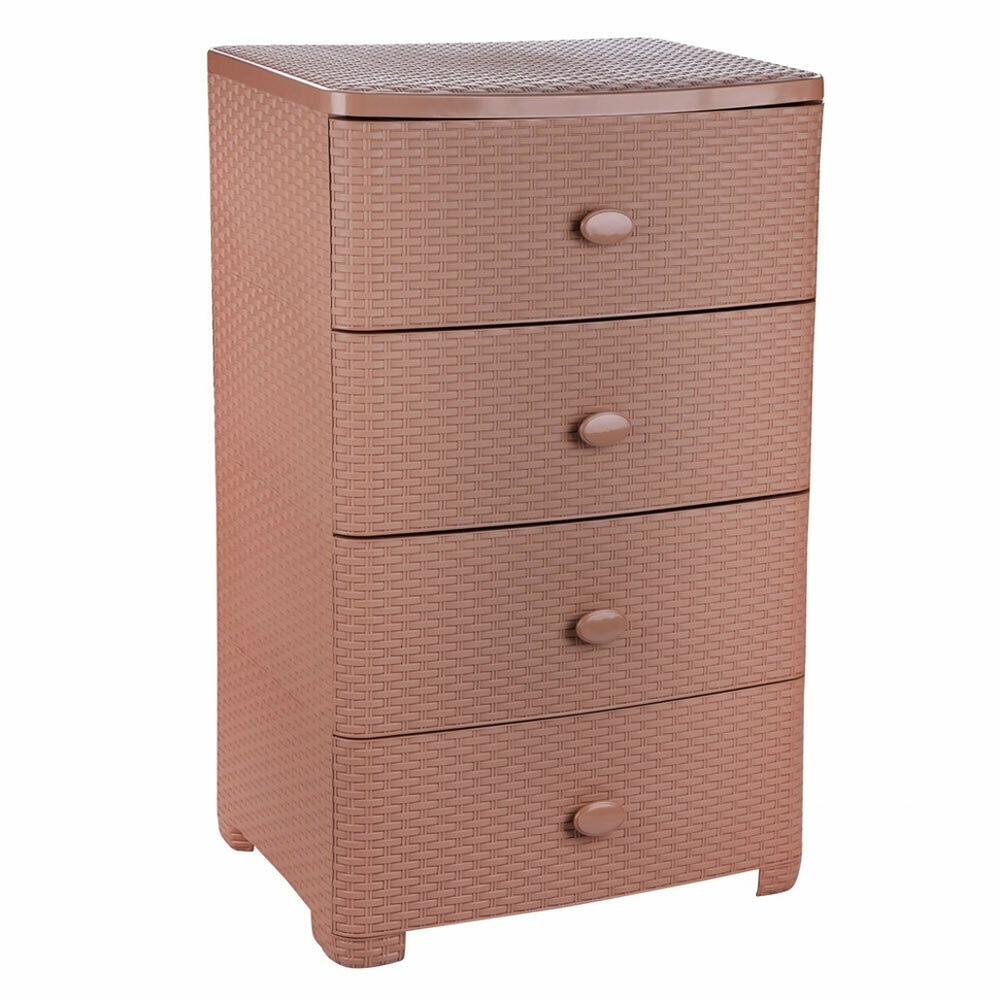 Комод 4-х секционный "Плетенка" широкий (какао)