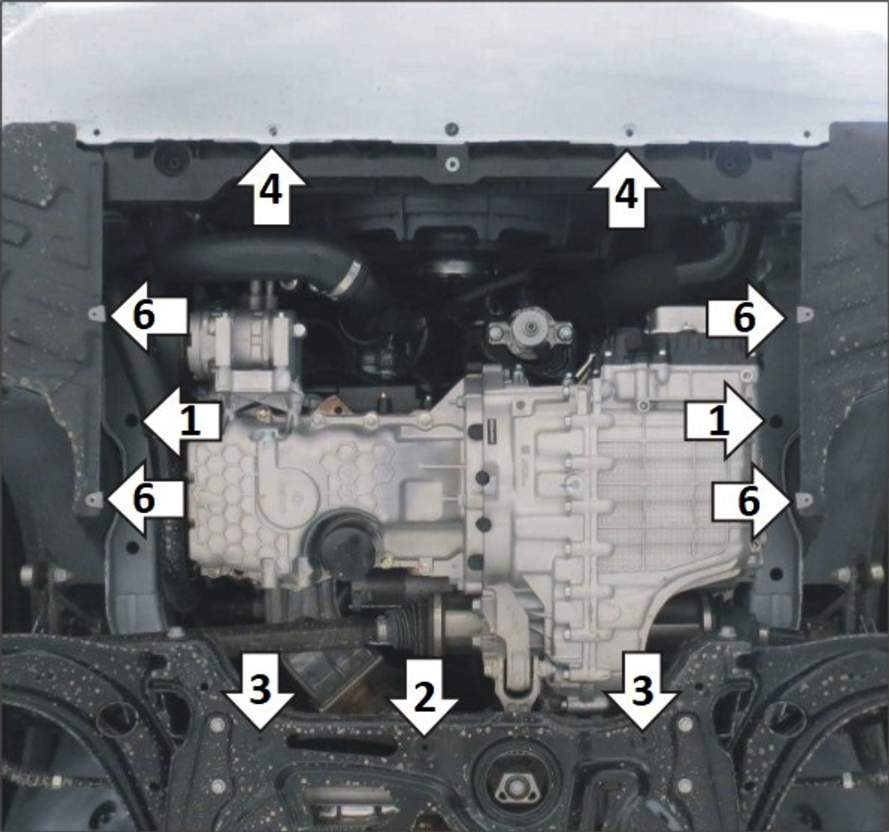 Защита стальная 2 мм Д, КПП FAW Bestune B70 MOTODOR.73902