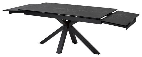 Стол ALTO 160 NERO KL-116 Черный мрамор матовый, итальянская керамика/ черный каркас