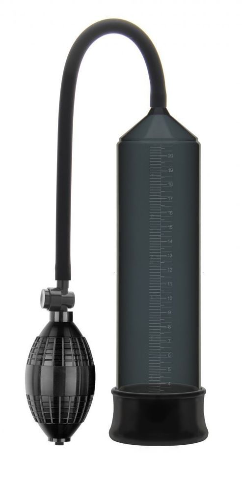 Черная вакуумная помпа Erozon Penis Pump с грушей (Цвет: черный)