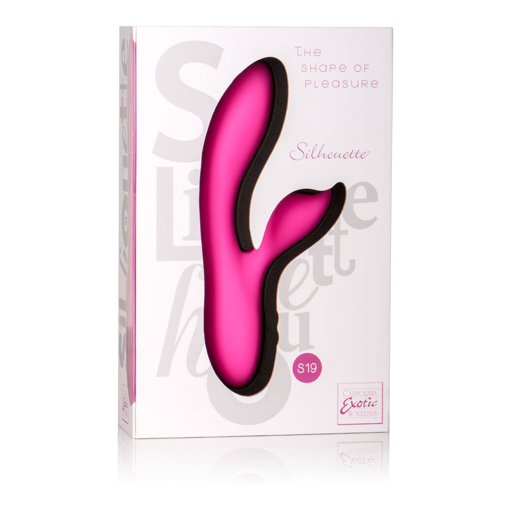 Розовый вибромассажер с лепестком для стимуляции клитора Silhouette S19 (Цвет: розовый)