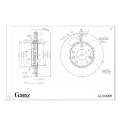 Диск тормозной GANZ передний с покрытием RENAULT Duster / Megane III / Fluence / Vent D=280mm Арт.: GIJ10009