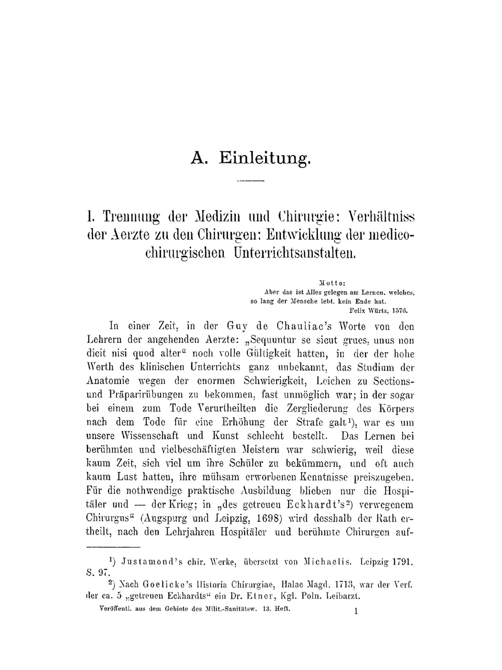 Die Kriegschirurgen und Feldärzte. Preussens und anderer deutscher Staaten in Zeit- und Lebensbildern. Theil 1 | F.Bock