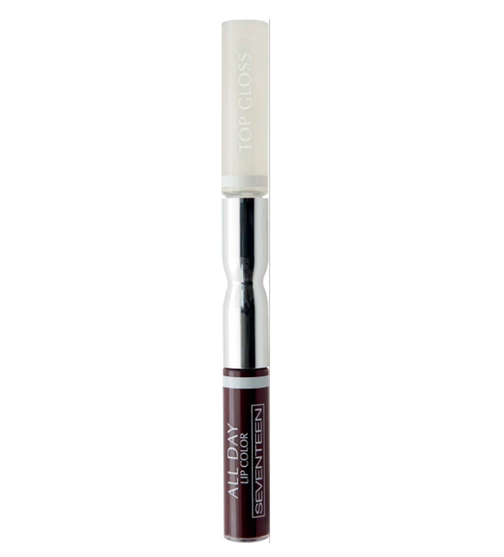 Seventeen Помада-блеск для губ All Day Lip Color&Top Gloss, жидкая, стойкая, тон №38, Очень темный красный, 7 мл