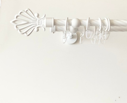 Карниз кованый витой Пальма Ост d16/16 мм двухрядный, цвет белый