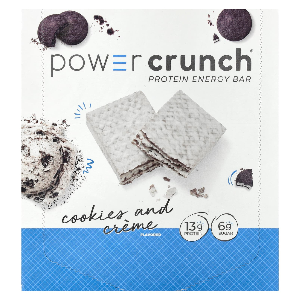 BNRG, Энергетический белковый батончик Power Crunch Original, печенье с кремом, 12 батончиков, вес каждого 40 г (1,4 унции)