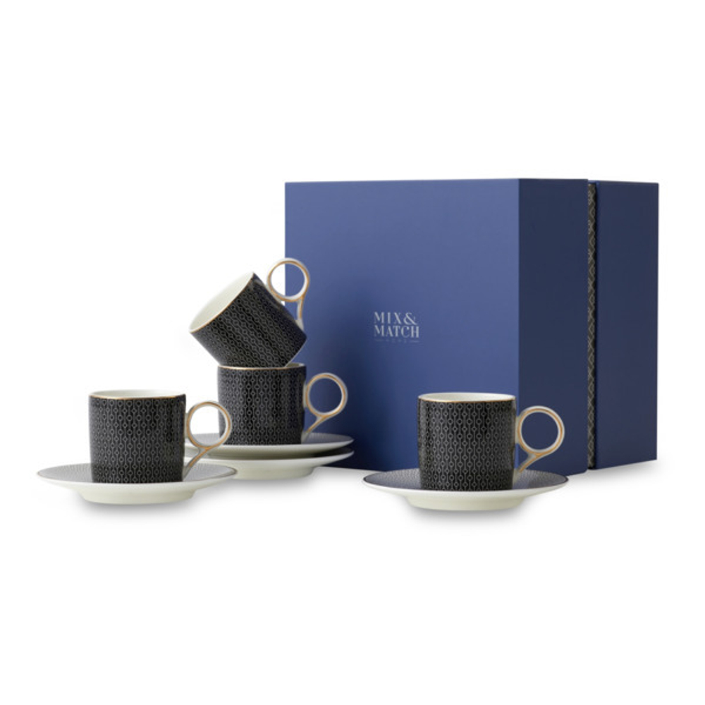 Набор чашек кофейных с блюдцем 4шт 100мл Mix&Match Home Вола