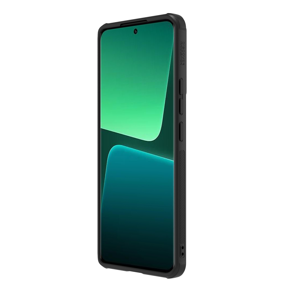 Чехол от Nillkin для смартфона Xiaomi 13 Pro, серия Synthetic Fiber S (покрытие синтетический карбон), полуавтоматическая конструкция сдвижной крышки