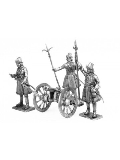 Оловянная композиция "Расчет + пушка на колесном ходу" (698,699,700,Т33)