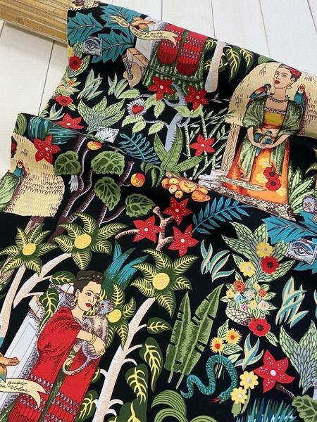 ФРИДА В САДУ на черном 97 % хлопок, 3% спандекс. 3