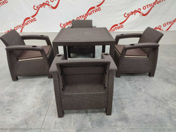 Обеденная группа для кафе под искусственный ротанг Yalta (4 +1)