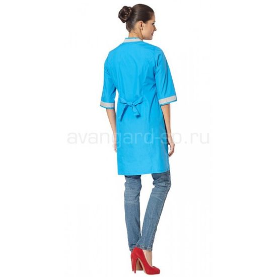 Халат женский "Лазурит" (голубой/с.серый)