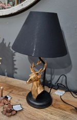 Лампа с головой оленя в.46 см Полистоун/металл/текстиль