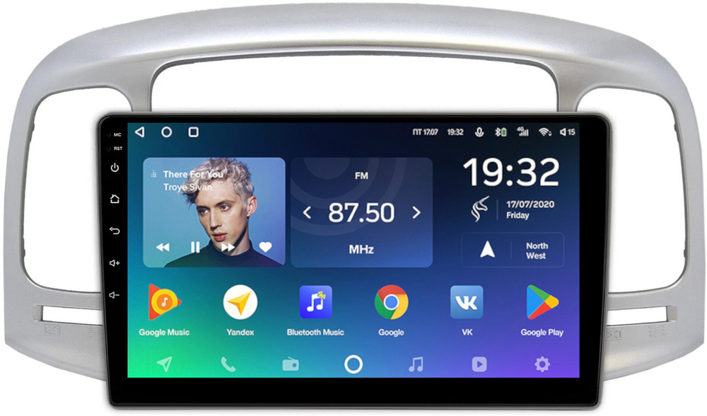 Магнитола для Hyundai Verna 2006-2010 (рамка серебро) - Teyes SPRO+ Android 10, ТОП процессор, 4-32, SIM-слот