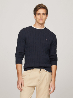 Свитер Tommy Hilfiger Flag Logo Cable Knit Desert Sky