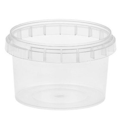 Контейнер круглый 485 мл (Н-60 D-120) упорное кольцо+конт.замок (400 шт.) Пласт-Сервис Плюс б/к