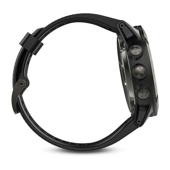 Умные мужские спортивные часы Garmin Fenix 5X Sapphire - серые с черным ремешком 010-01733-01