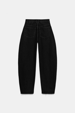 ZARA ДЖИНСЫ BARREL TRF С ВЫСОКОЙ ПОСАДКОЙ, ЧЕРНЫЙ