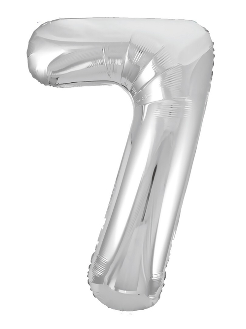Фольгированный шар Цифра 7 Slim серебро 102 см