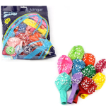 Шар воздушный Alingar, №12, с рисунком "Смайлики", цвета ассорти, 100шт/уп, пакет с европодвесом