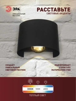 Светильник декоративный настенный накладной уличный фасадный светодиодный PICTOR WL57-2 BK IP54