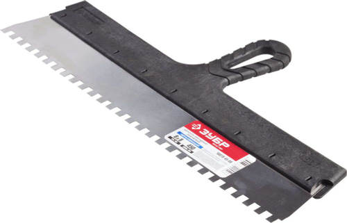 Шпатель фасадный ЗУБР нерж полотно 450мм зуб 8*8мм пластиковая ручка