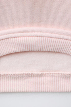 ZARA ТОЛСТОВКА С БАНТОМ ИЗ ВЕЛЬВЕТА, РОЗОВЫЙ