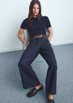 Джинсы wideleg с карманами