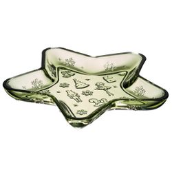 БЛЮДО СЕРВИРОВОЧНОЕ "ЩЕЛКУНЧИК" GREEN В ФОРМЕ ЗВЕЗДЫ, 21*21*2,5 СМ