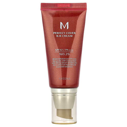 Missha, M Perfect Cover, BB-крем, SPF 42 PA+++, оттенок 29 бежевый карамель, 50 мл (1,69 жидк. унции)