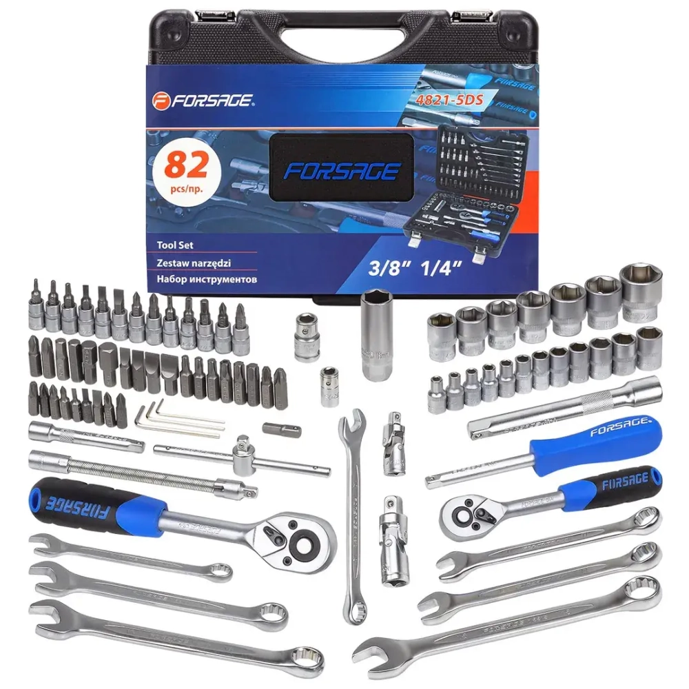 Набор инструментов 82 пр. 1/4''3/8''(6гр.)(4-22мм) Forsage F-4821-5DS-м