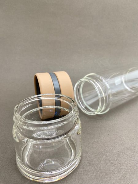 Фляга-термос стеклянная, двухслойная, две колбы 280 мл и 130мл