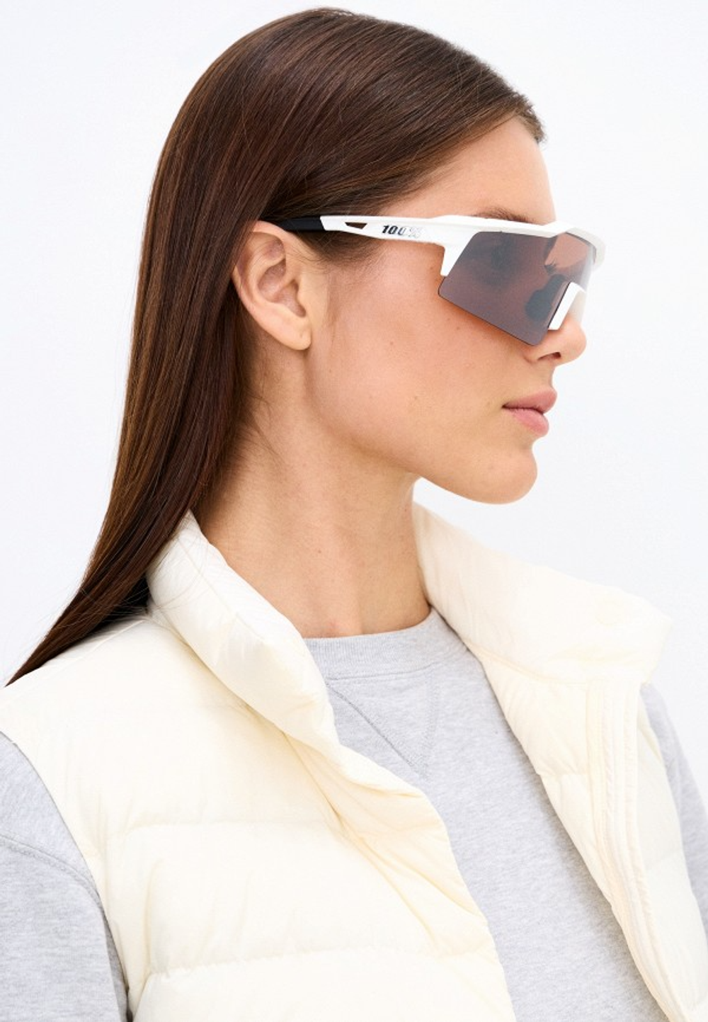 Спортивные очки с диоптриями 100% Speedcraft SL / Matte White / HiPER Silver Mirror Lens