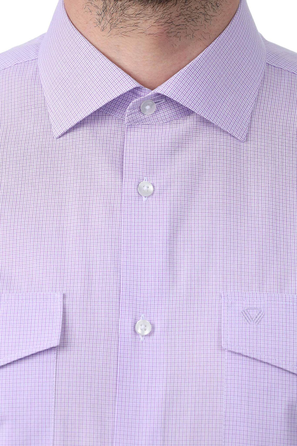 Сорочка мужская VESTER короткий рукав, цвет сиреневый, хлопок/пэ 76614 65