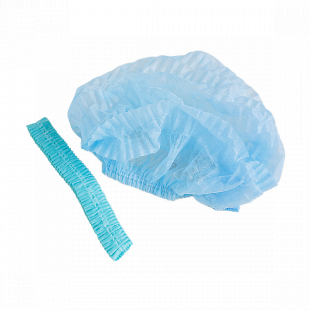 Шапочка "Шарлотта" Спанбонд с одной резинкой Голубая 100шт/уп