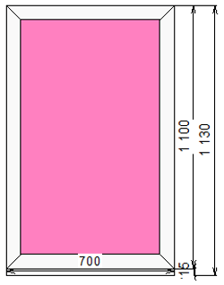 Пластиковое окно 1100 х 700 ТермА Эко с глухой створкой