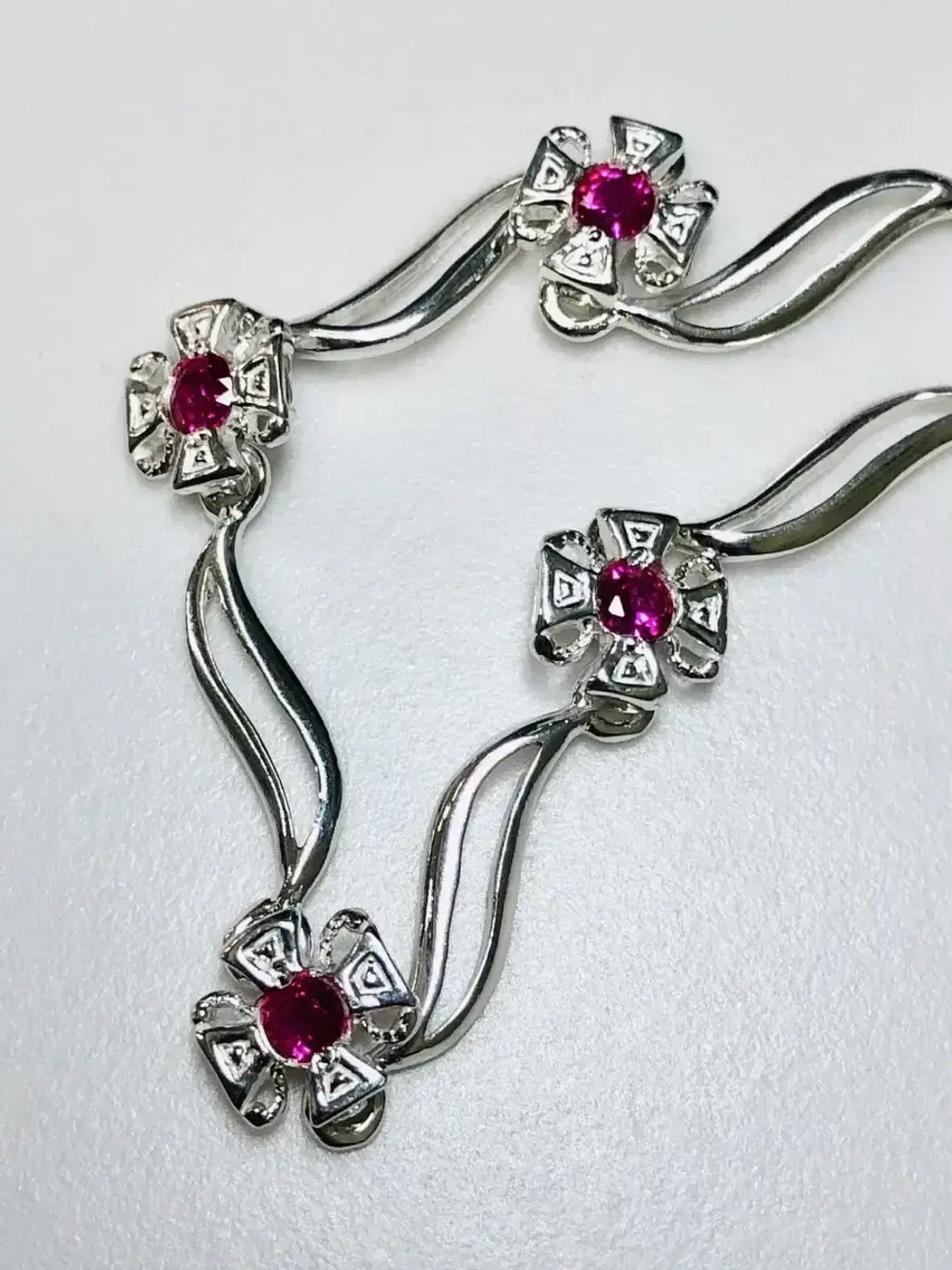 Браслет из серебра/Родий/Со вставкой из фианитов