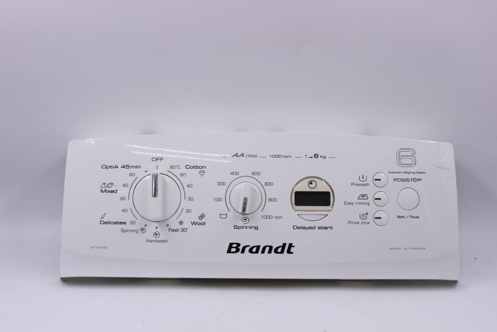 Модуль управления стиральной машины Brandt WT10765E (в сборе с пластиком)