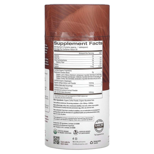 Om Mushrooms, Кофейная смесь с грибами, 177 г (6,24 унции)
