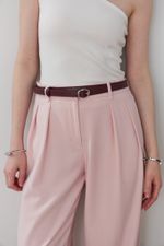 БАЗОВЫЙ ТОНКИЙ РЕМЕНЬ С МЯТОЙ ПРЯЖКОЙ BORDO