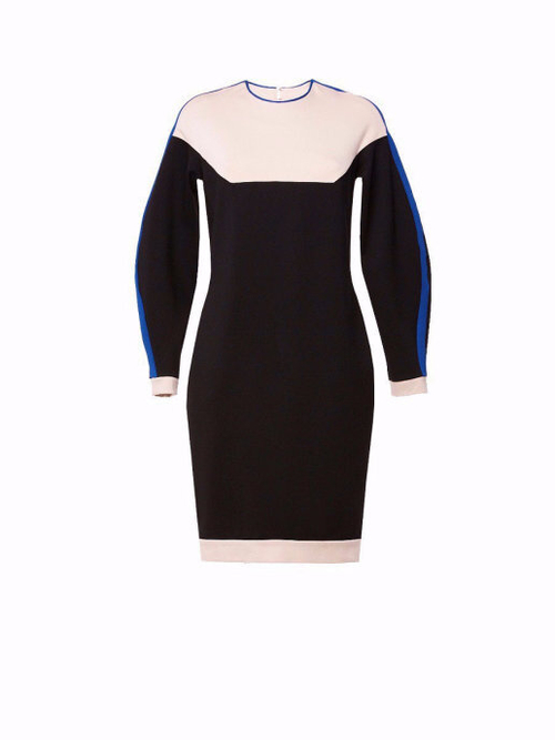 Платье с длинным рукавом и манжетом чёрное 04-01-19FW