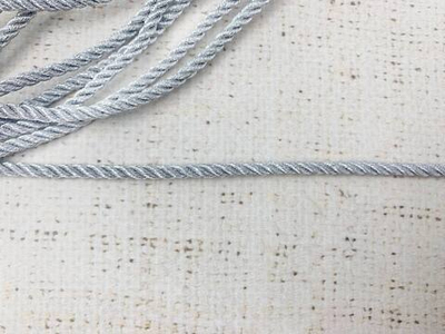 Шнур витой мебельный, ш. 3 мм, люрекс серебро