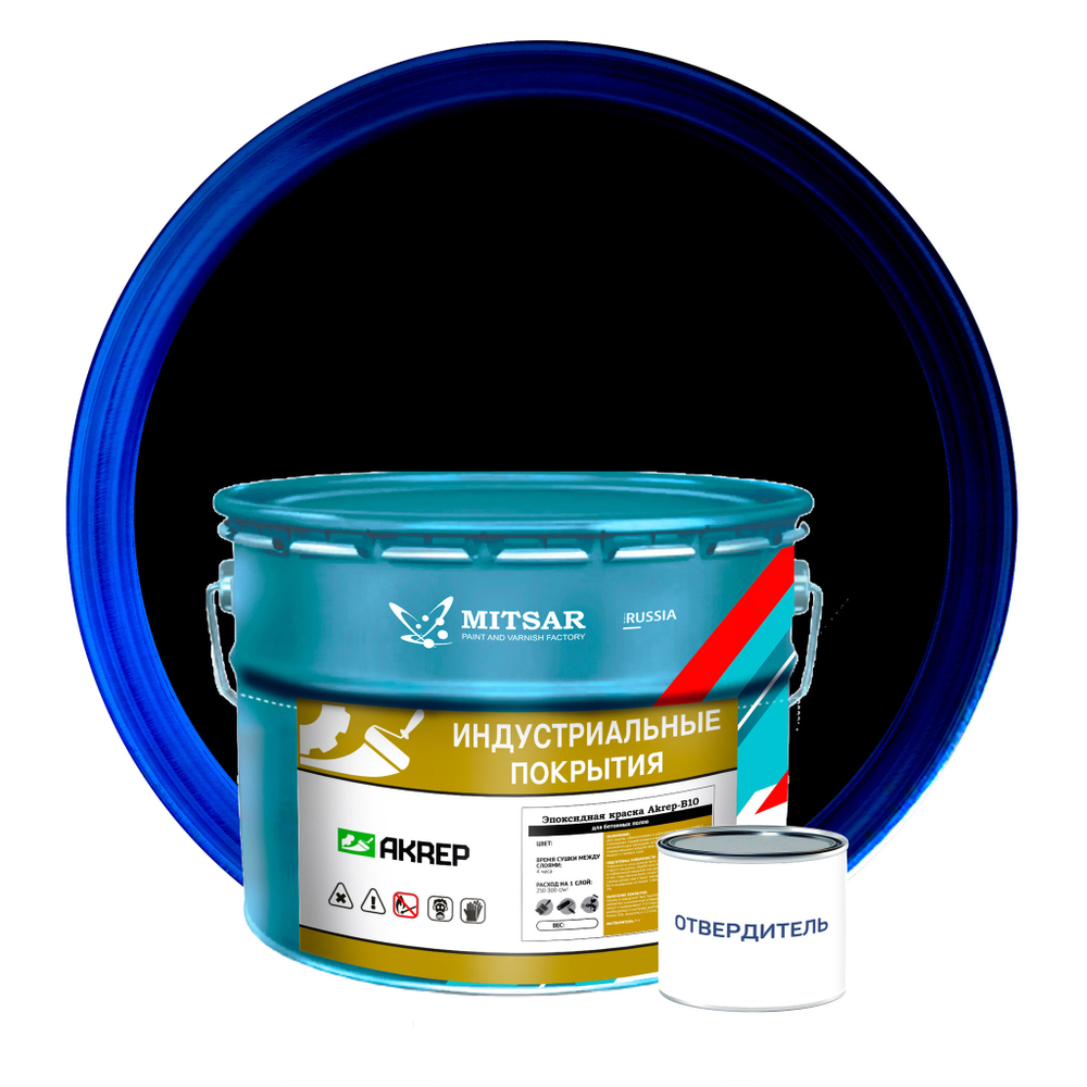 Эпоксидная краска AKREP-B10 (АКРЭП-Б10) для бетонных полов черная