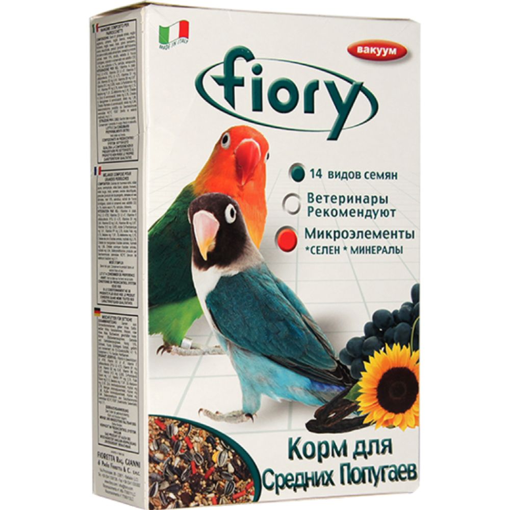 Fiory корм для средних попугаев, Parrocchetti African, 800 гр