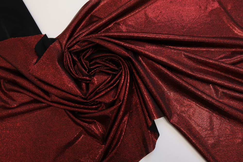 Трикотаж голография красный