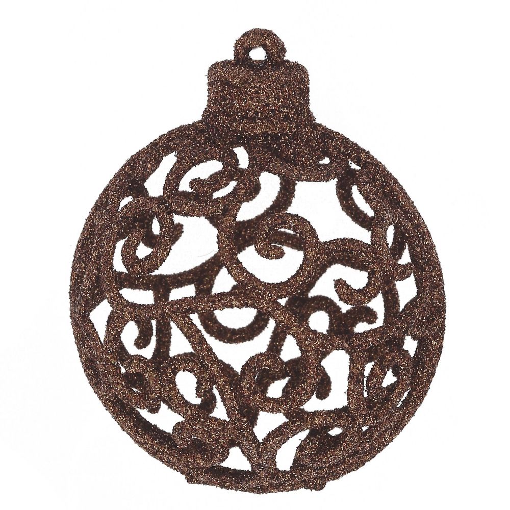 GAEM Набор из 3шт Украшение новогоднее Шар "Вензель шоколадный", D 8 см, L8 W8 H24 см