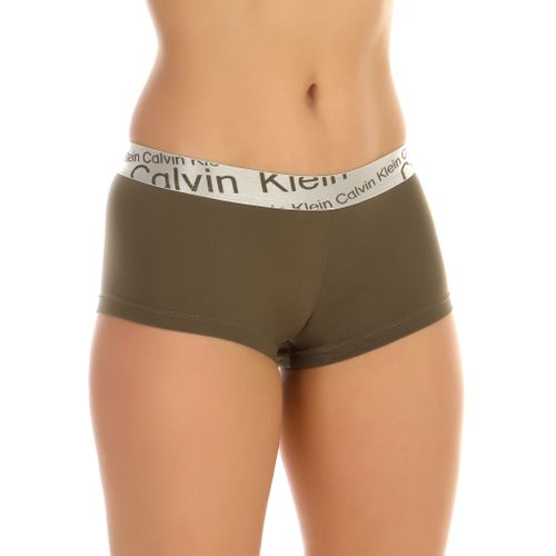 Женские трусы-шорты хаки Calvin Klein Women Steel Italics Waistband