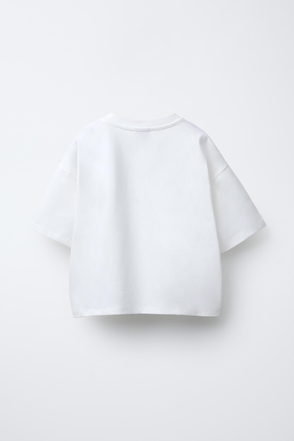 ZARA ФУТБОЛКА С ЦВЕТОЧНЫМ УЗОРОМ ИЗ ОРГАНЗЫ, БЕЛЫЙ